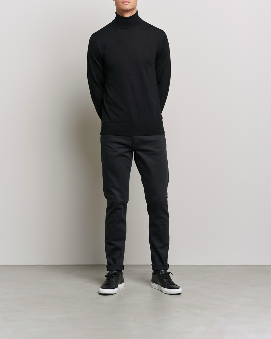 Herre | Trøjer | Tiger of Sweden | Neville Extra Fine Merino Polo Black