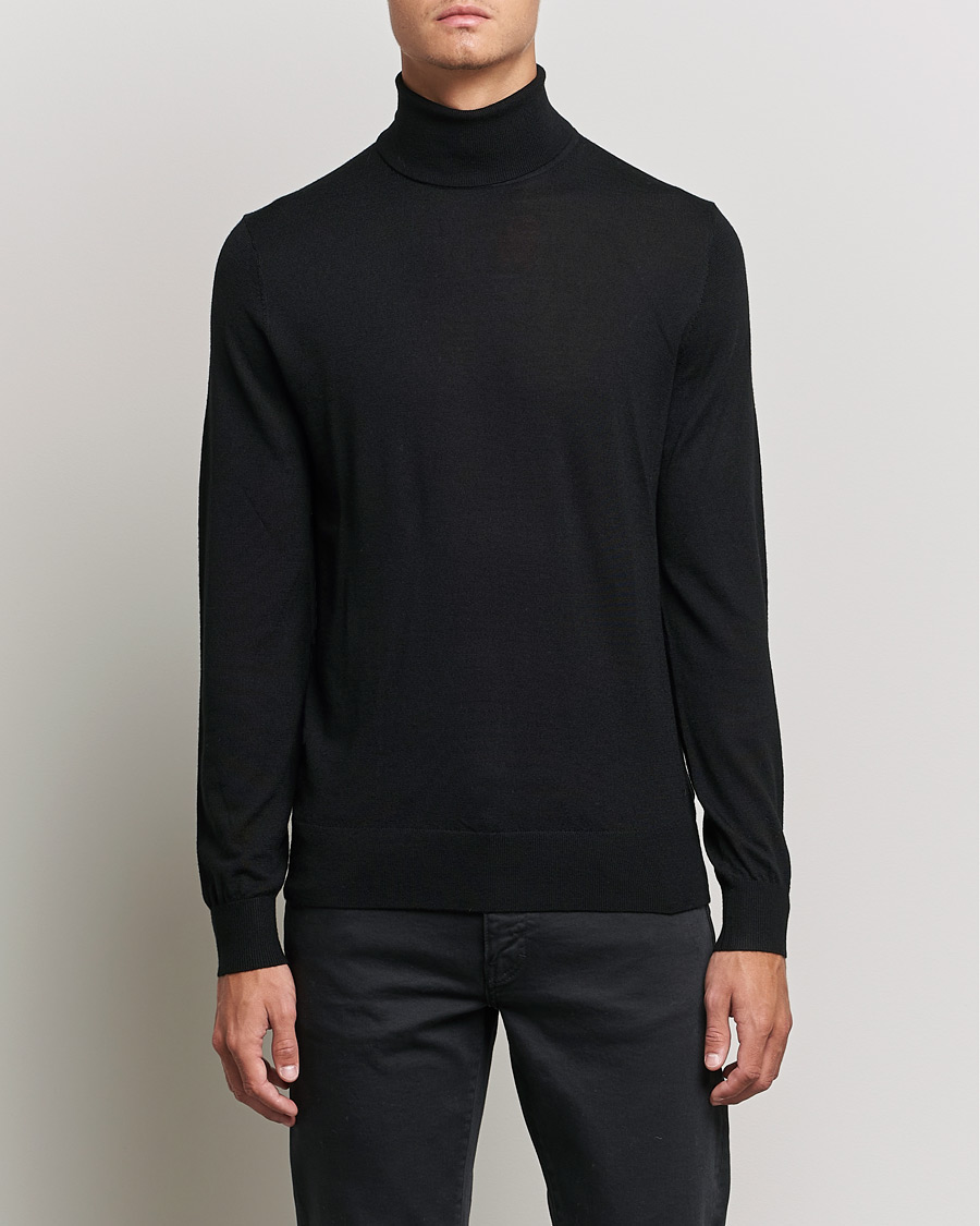 Herre | Trøjer | Tiger of Sweden | Neville Extra Fine Merino Polo Black