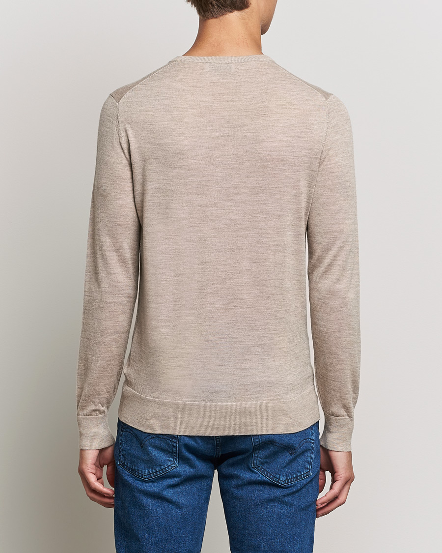 Herre | Trøjer | Tiger of Sweden | Nichols Extra Fine Merino Crew Neck Beige Melange