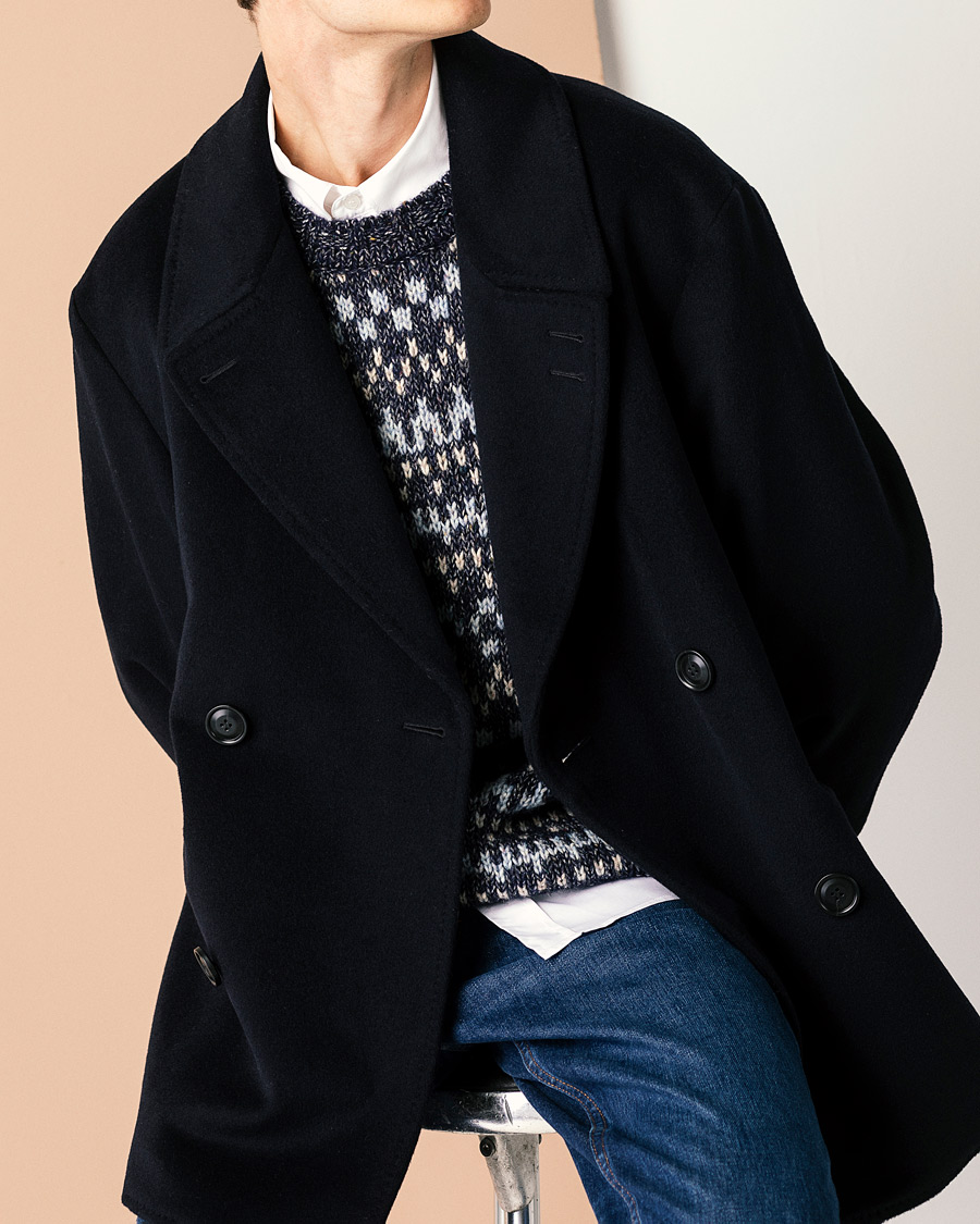 Herre | Jakker | Tiger of Sweden | Eerik Wool Peacoat Light Ink