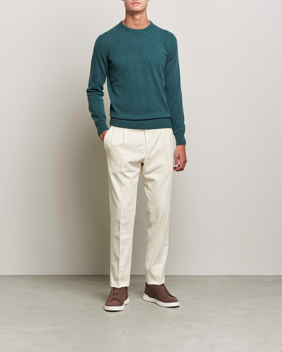 Herre | Trøjer | Zegna | Oasi Cashmere Crew Neck Teal