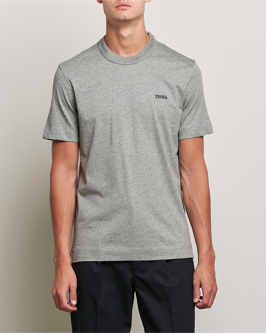 Herre | T-Shirts | Zegna | Premium Cotton T-Shirt Grey Melange