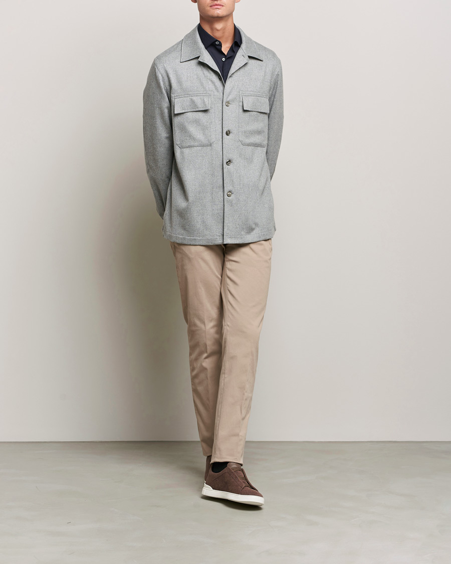 Herre | Skjorter | Zegna | Oasi Cashmere Overshirt Light Grey