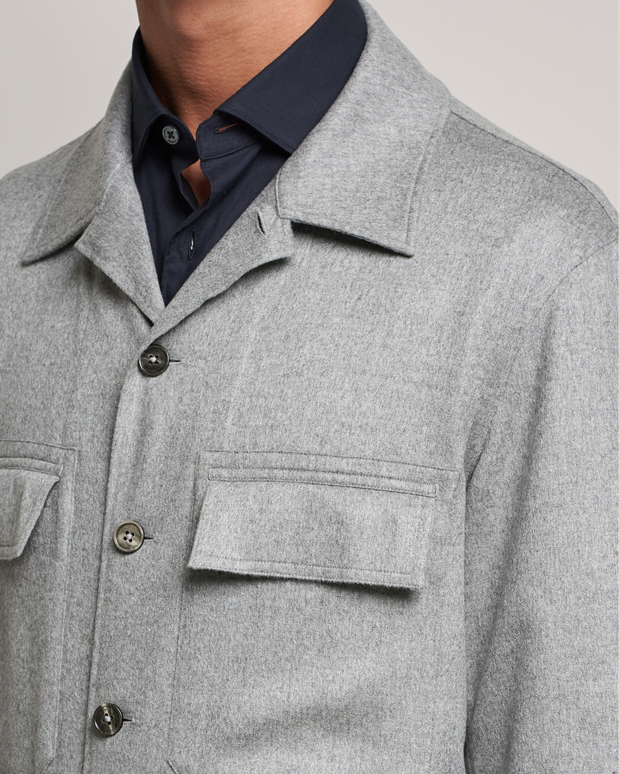 Herre | Skjorter | Zegna | Oasi Cashmere Overshirt Light Grey