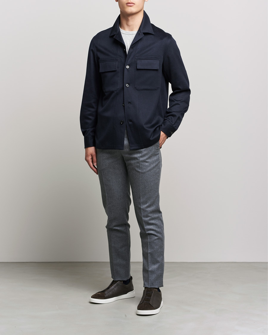 Herre | Skjorter | Zegna | Oasi Cashmere Overshirt Navy