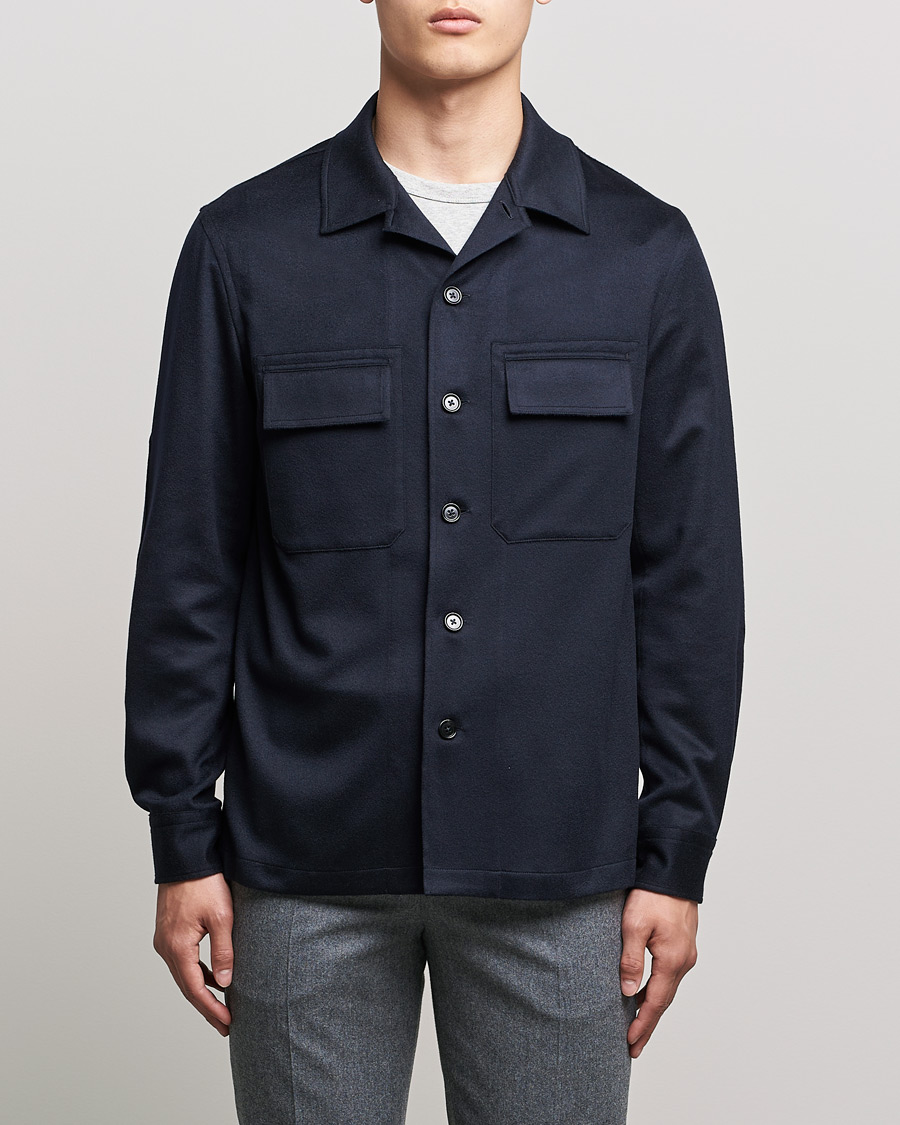 Herre | Skjorter | Zegna | Oasi Cashmere Overshirt Navy