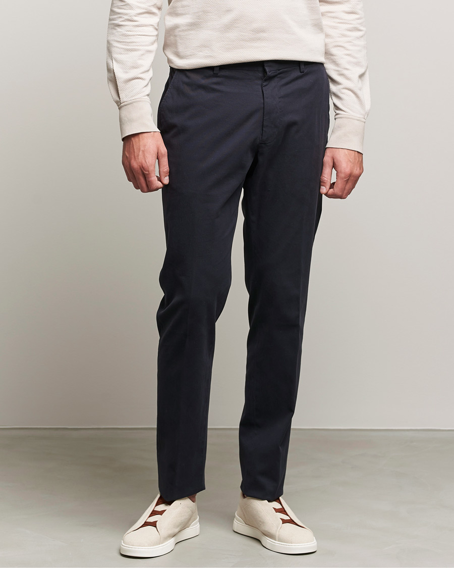Herre | Bukser | Zegna | Premium Cotton Chinos Navy