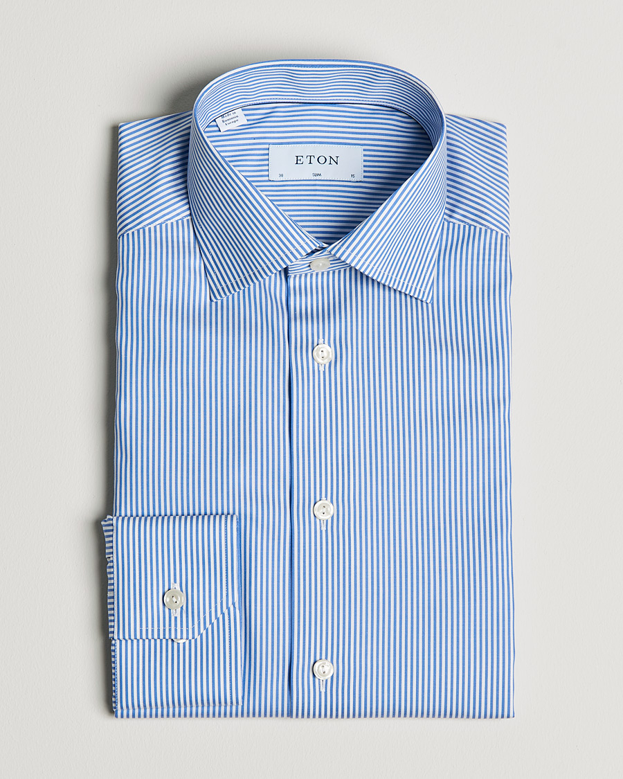 Herre | Skjorter | Eton | Bengal Stripe Fine Twill Shirt Royal Blue
