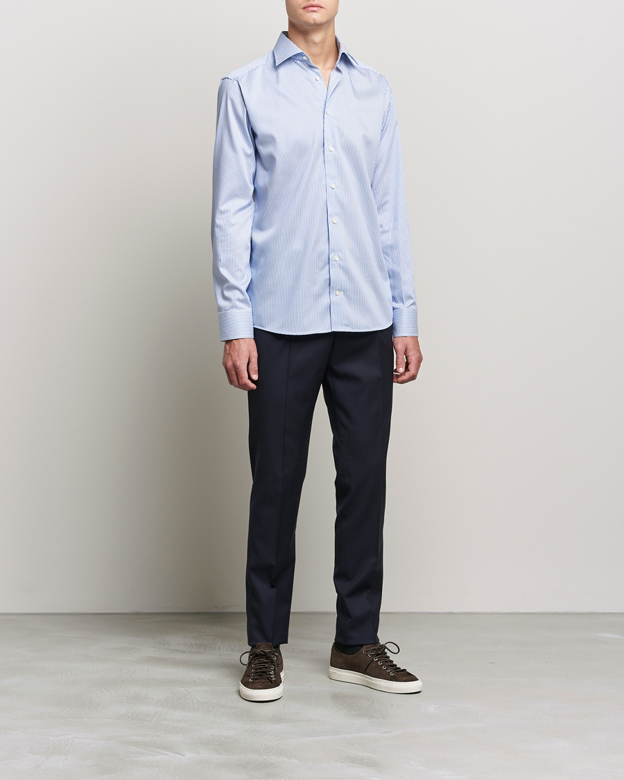 Herre | Eton | Eton | Bengal Stripe Fine Twill Shirt Royal Blue