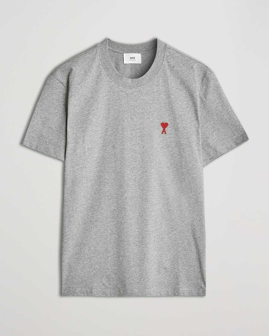 Herre | T-Shirts | AMI | Heart Logo T-Shirt Heather Grey