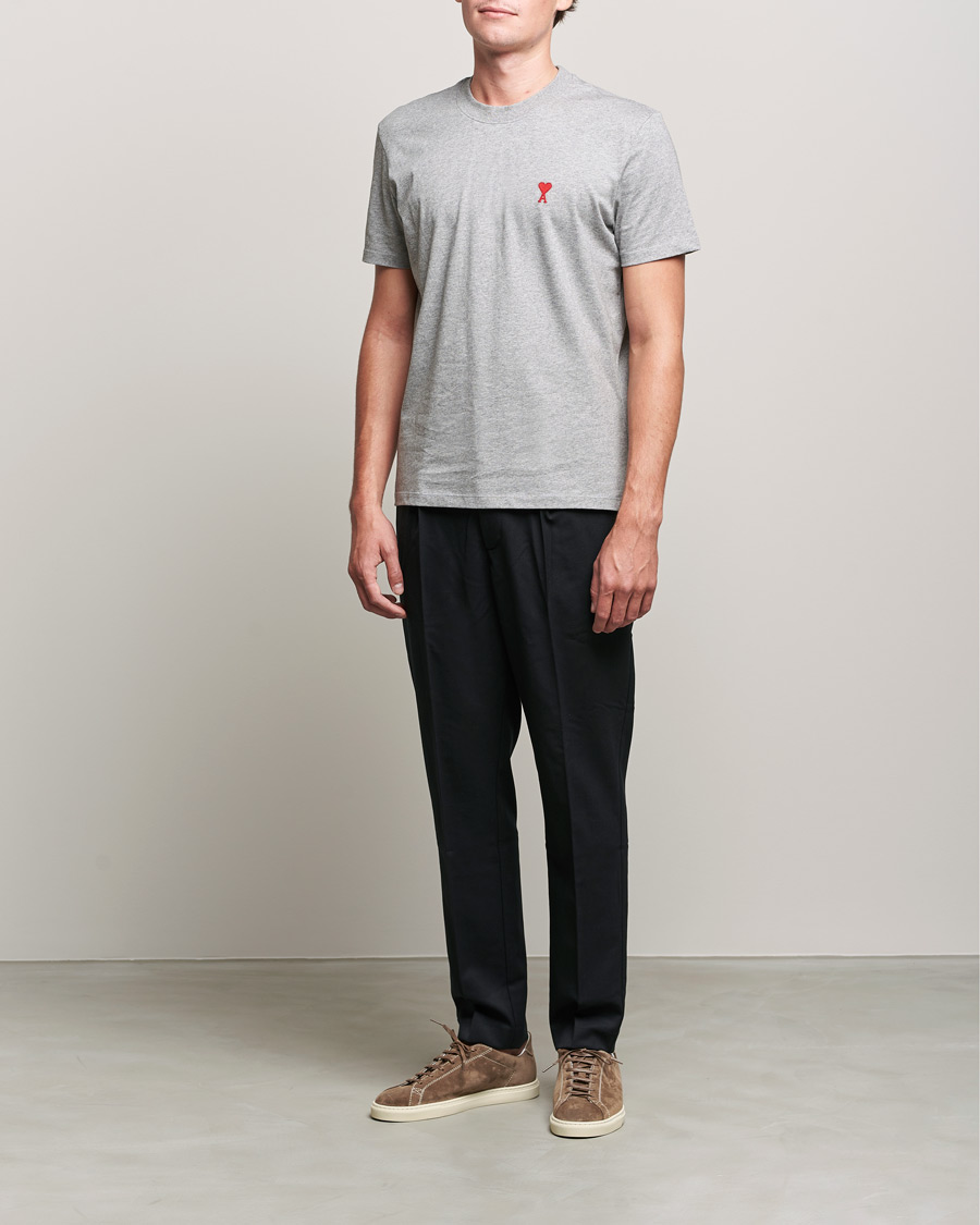 Herre | T-Shirts | AMI | Heart Logo T-Shirt Heather Grey