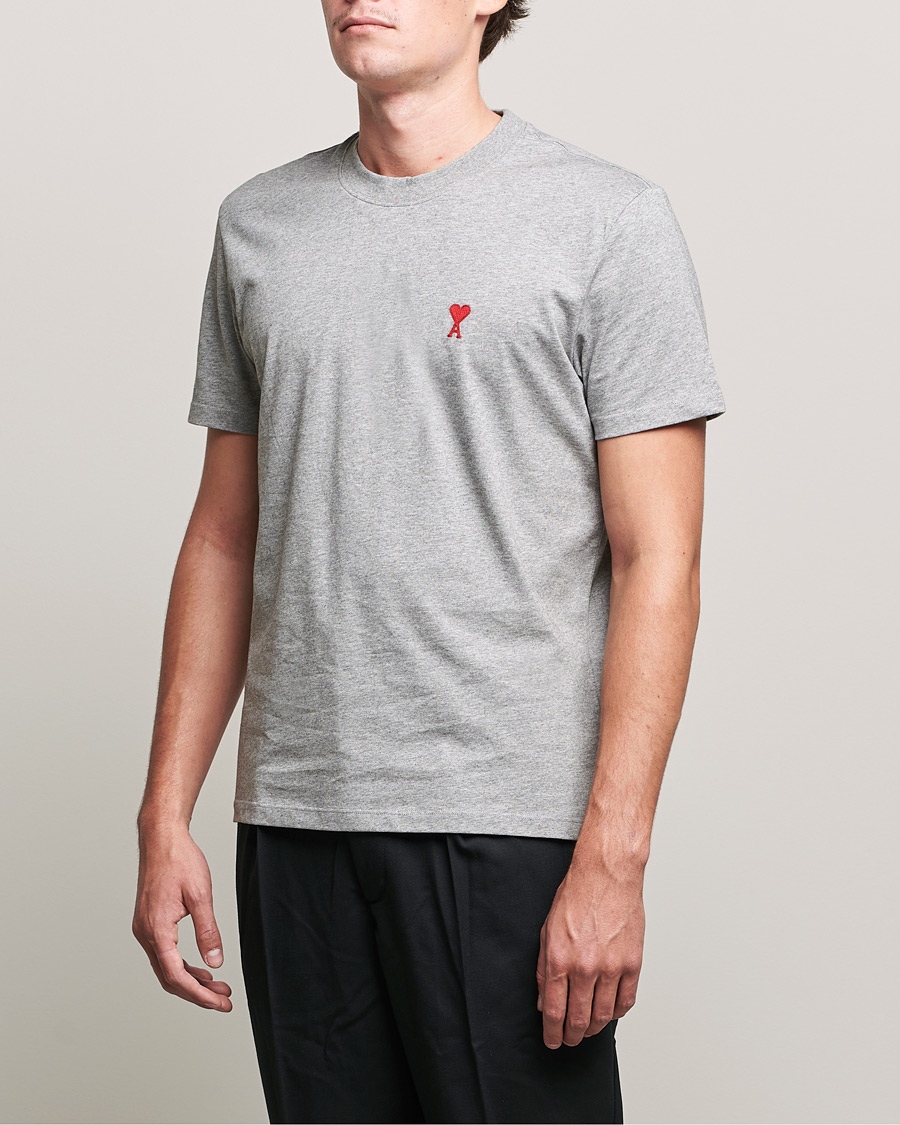 Herre | T-Shirts | AMI | Heart Logo T-Shirt Heather Grey