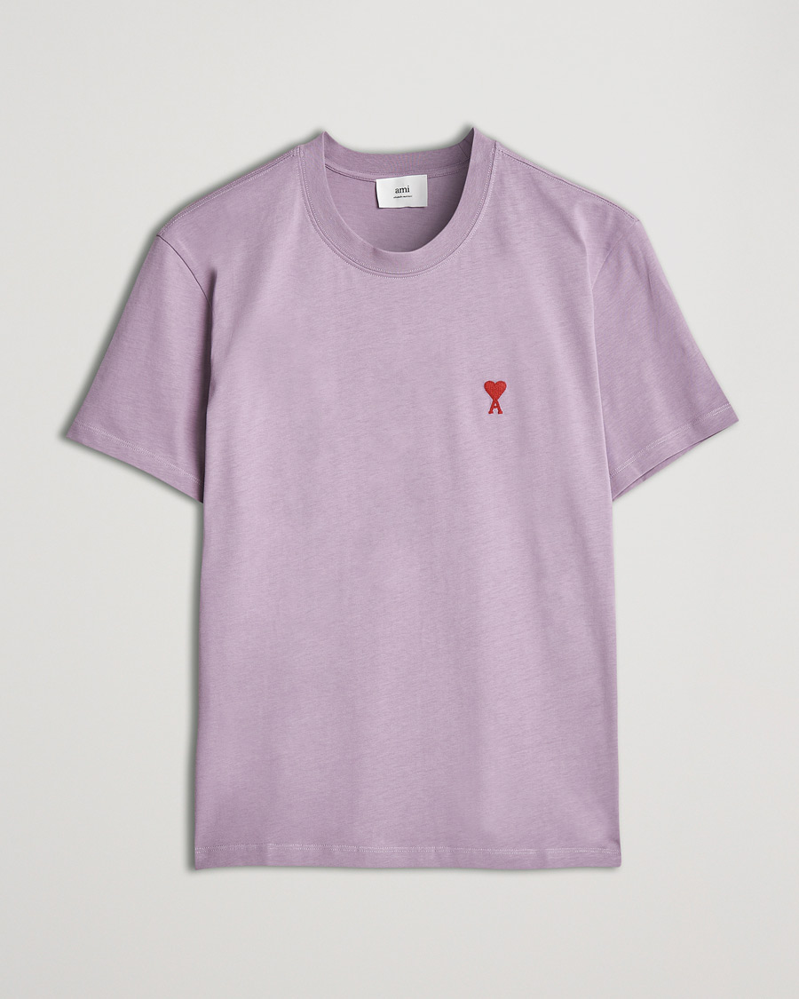 Herre | T-Shirts | AMI | Heart Logo T-Shirt Washed Purple