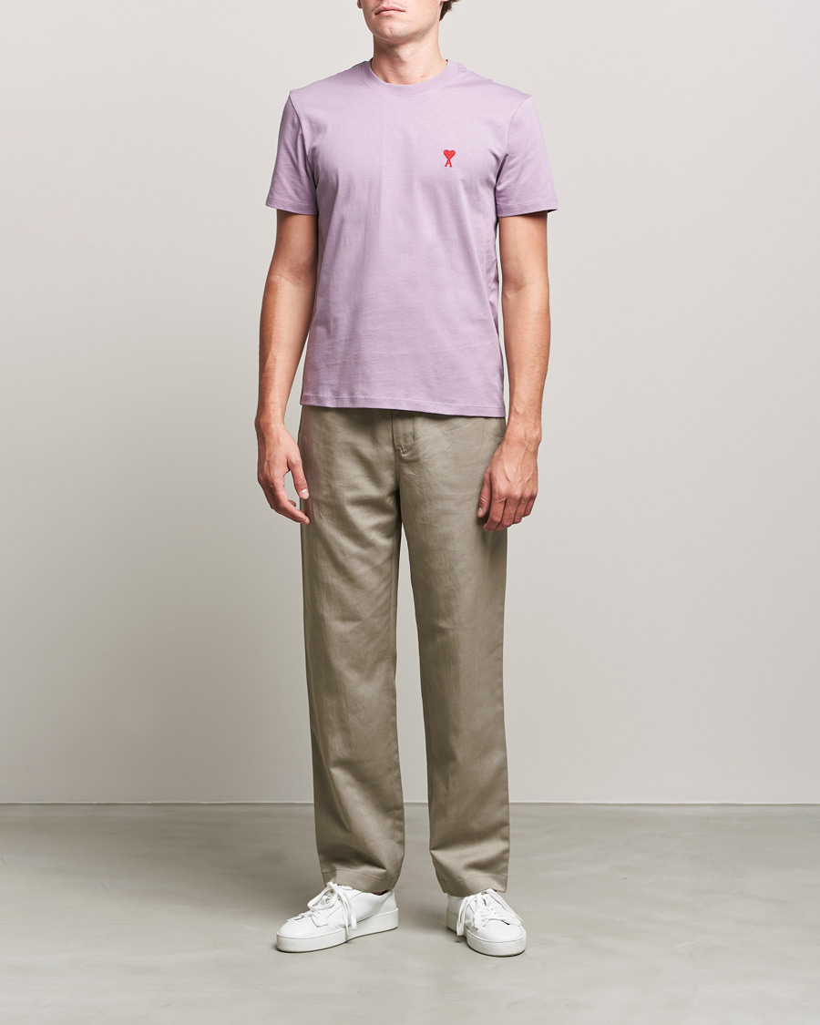 Herre | T-Shirts | AMI | Heart Logo T-Shirt Washed Purple