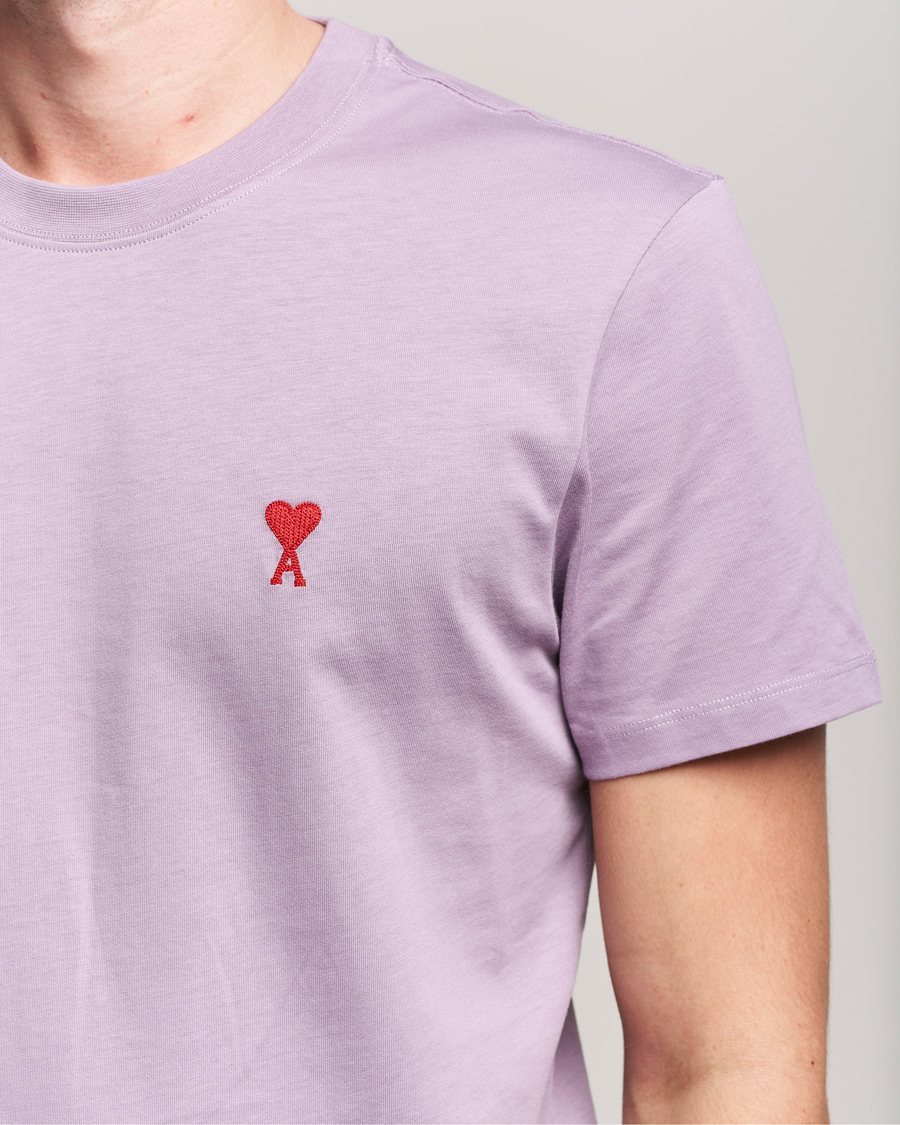 Herre | T-Shirts | AMI | Heart Logo T-Shirt Washed Purple