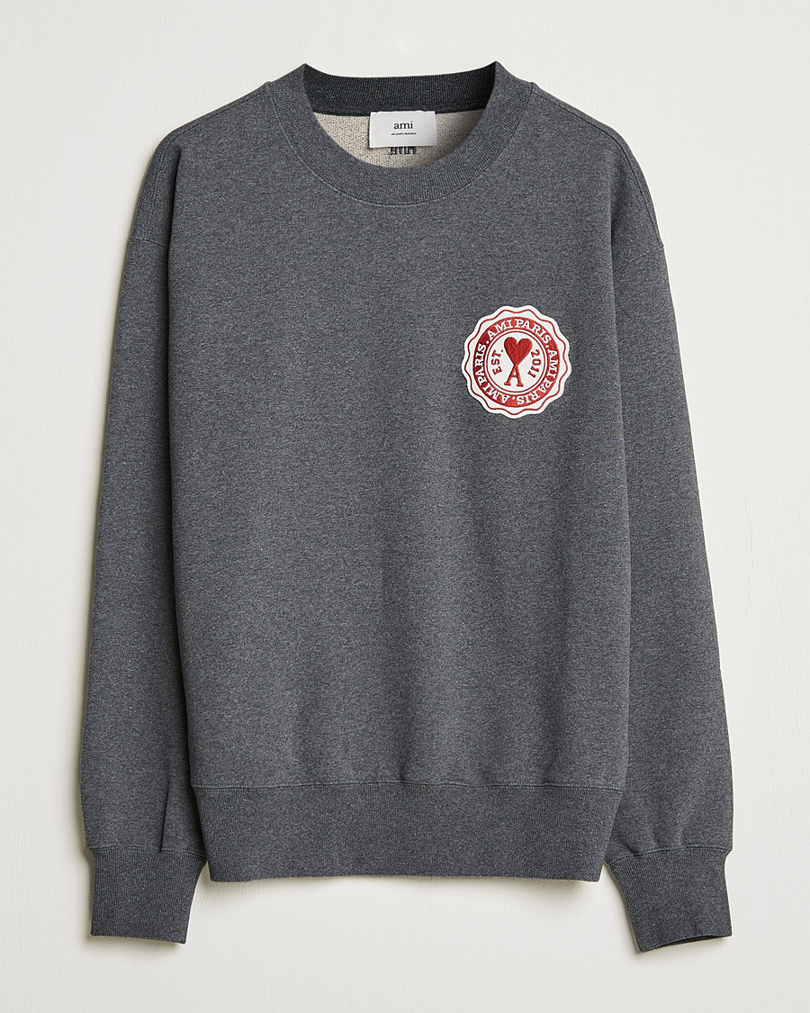 Herre | Trøjer | AMI | France Patch Sweatshirt Heather Grey