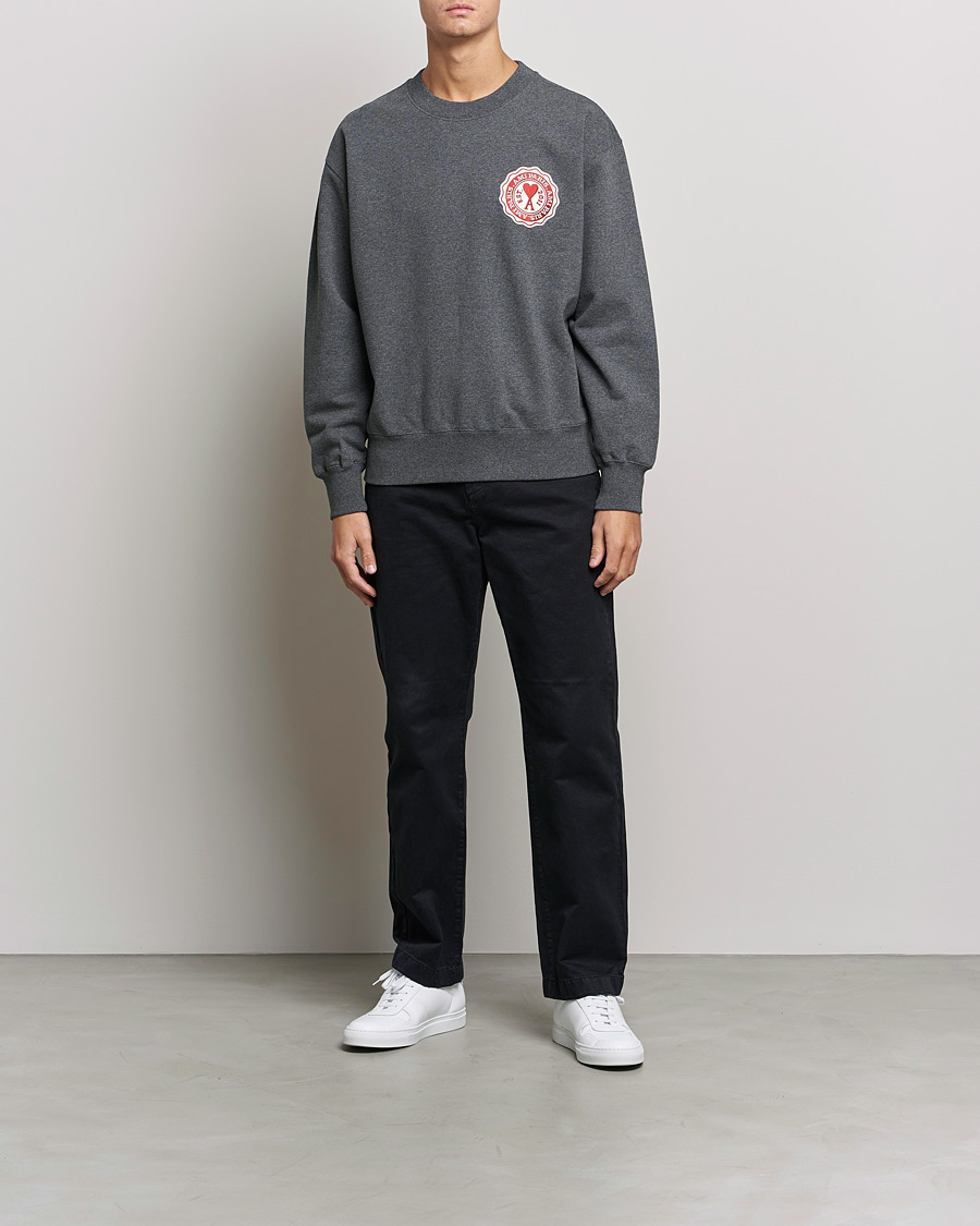 Herre | Trøjer | AMI | France Patch Sweatshirt Heather Grey