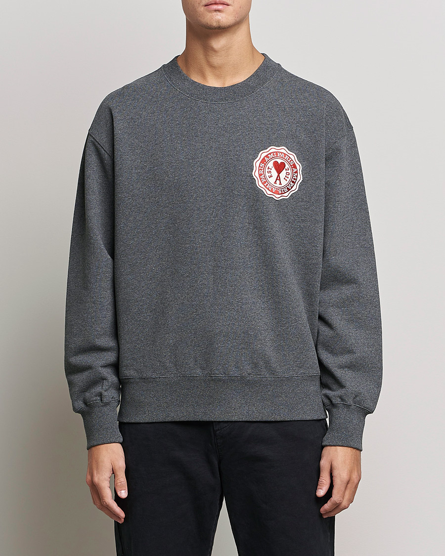 Herre | Trøjer | AMI | France Patch Sweatshirt Heather Grey