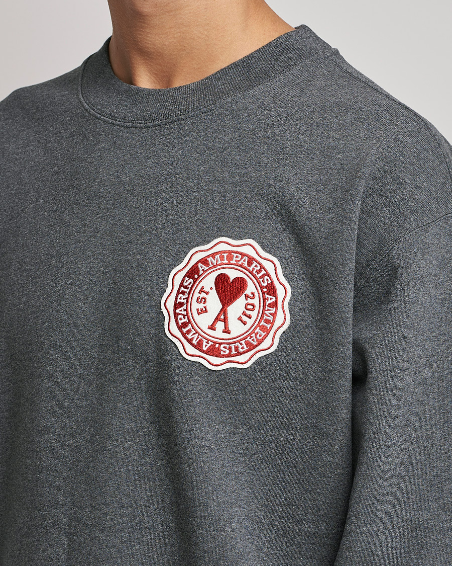 Herre | Trøjer | AMI | France Patch Sweatshirt Heather Grey
