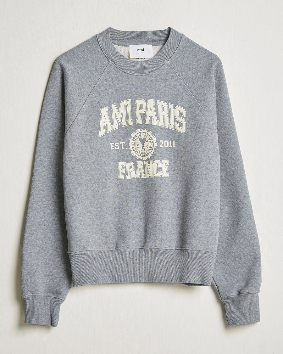 Herre | Trøjer | AMI | Paris College Sweatshirt Heather Grey