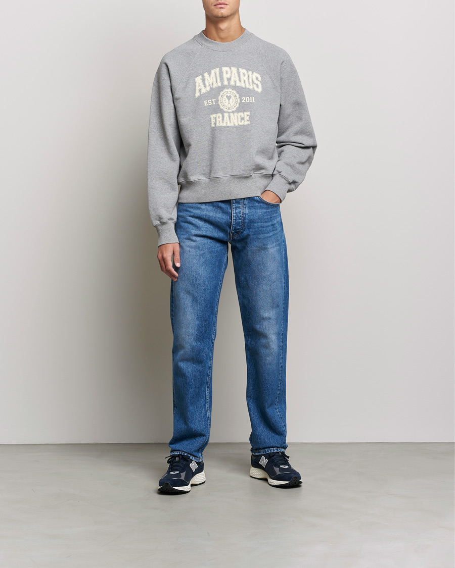 Herre | Trøjer | AMI | Paris College Sweatshirt Heather Grey