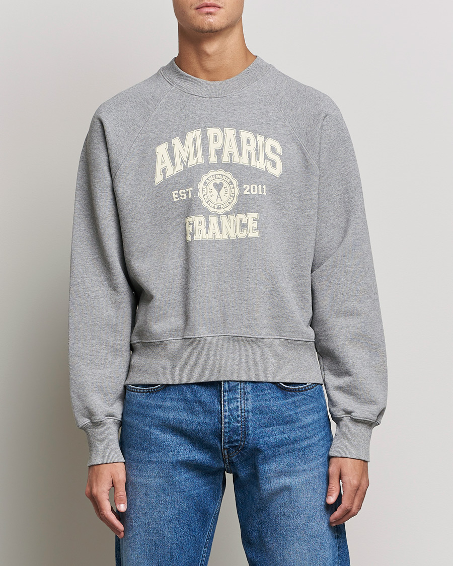 Herre | Trøjer | AMI | Paris College Sweatshirt Heather Grey