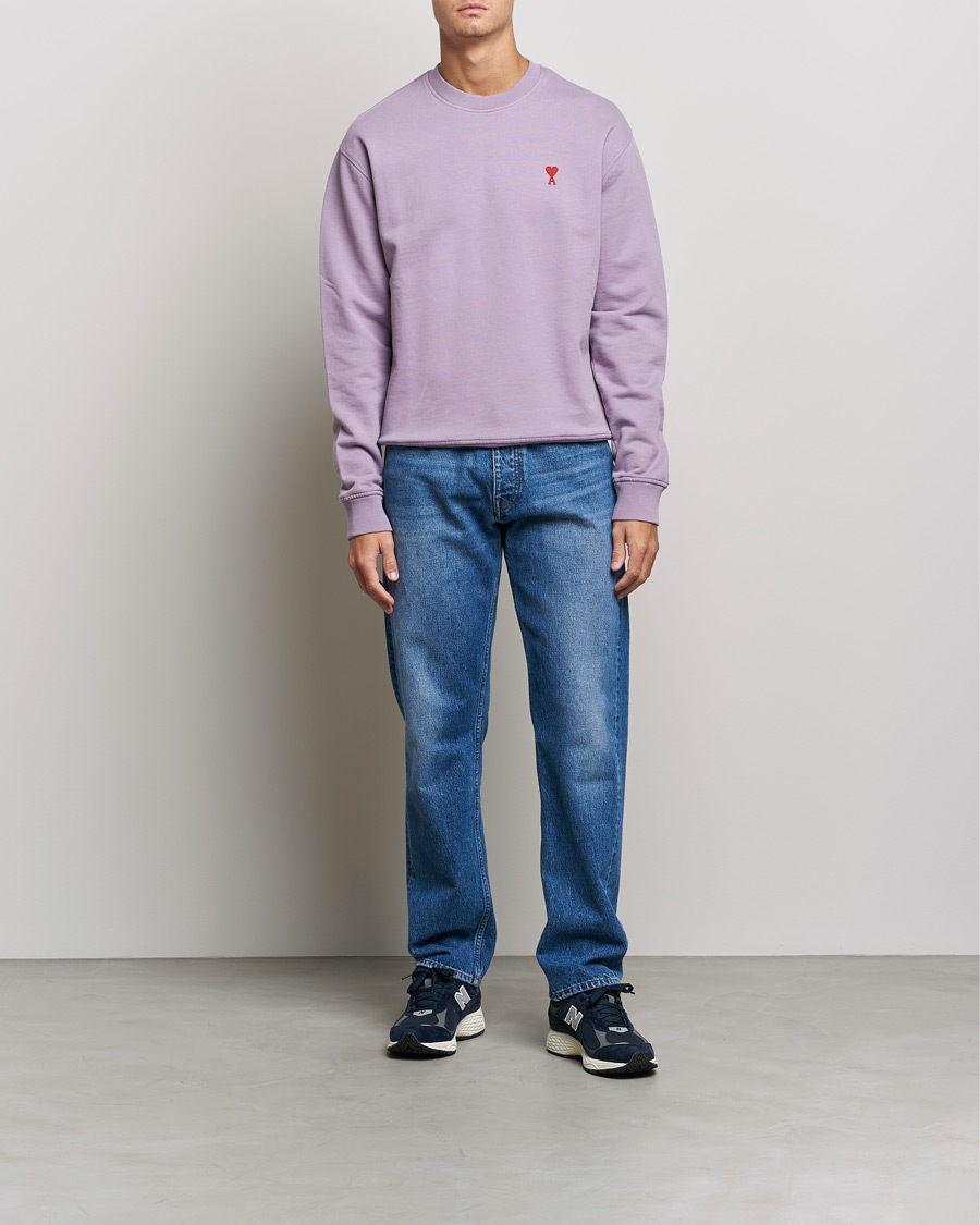 Herre | Sweatshirts | AMI | Heart Logo Sweatshirt Washed Purple