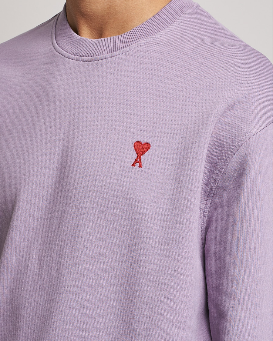 Herre | Trøjer | AMI | Heart Logo Sweatshirt Washed Purple
