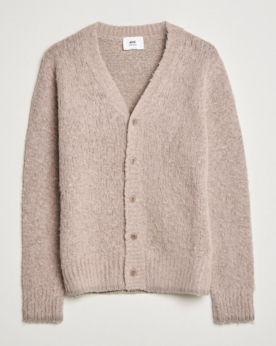 Herre | Trøjer | AMI | Brushed Wool Cardigan Beige