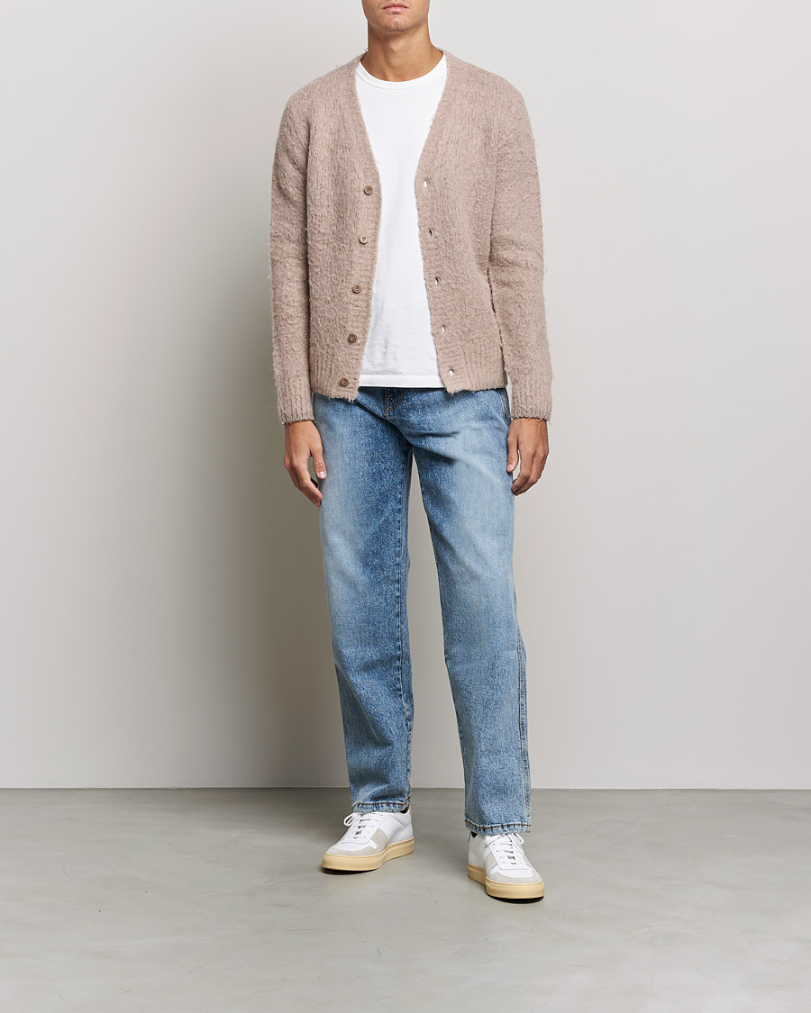 Herre | Trøjer | AMI | Brushed Wool Cardigan Beige