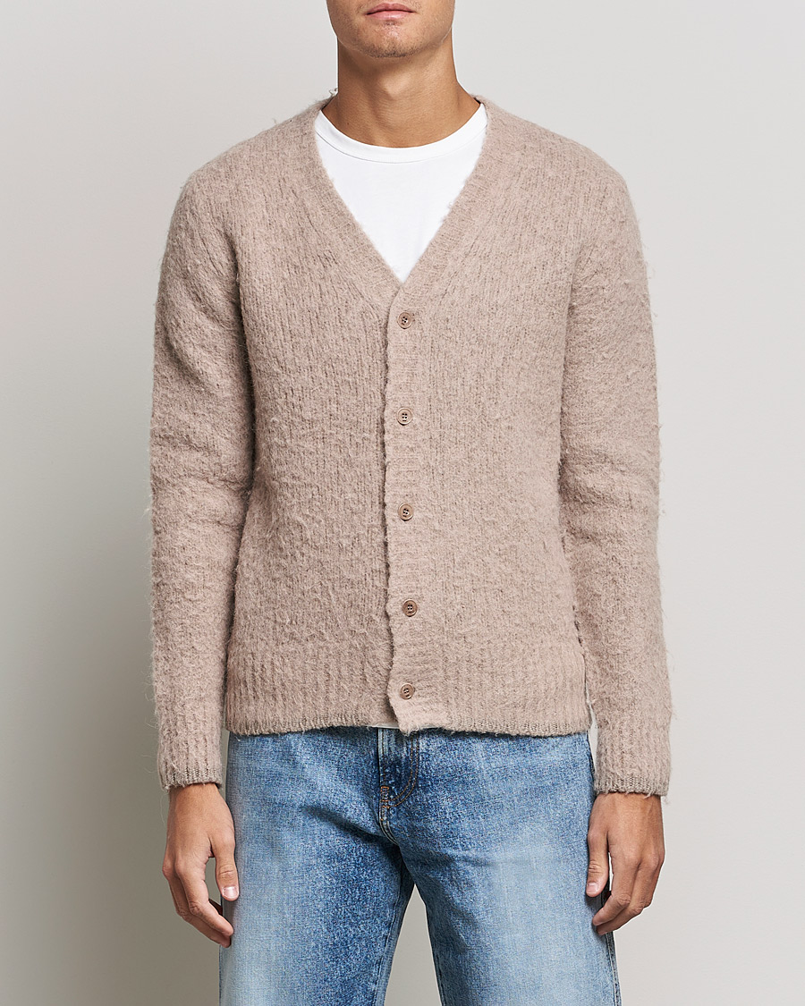 Herre | Trøjer | AMI | Brushed Wool Cardigan Beige