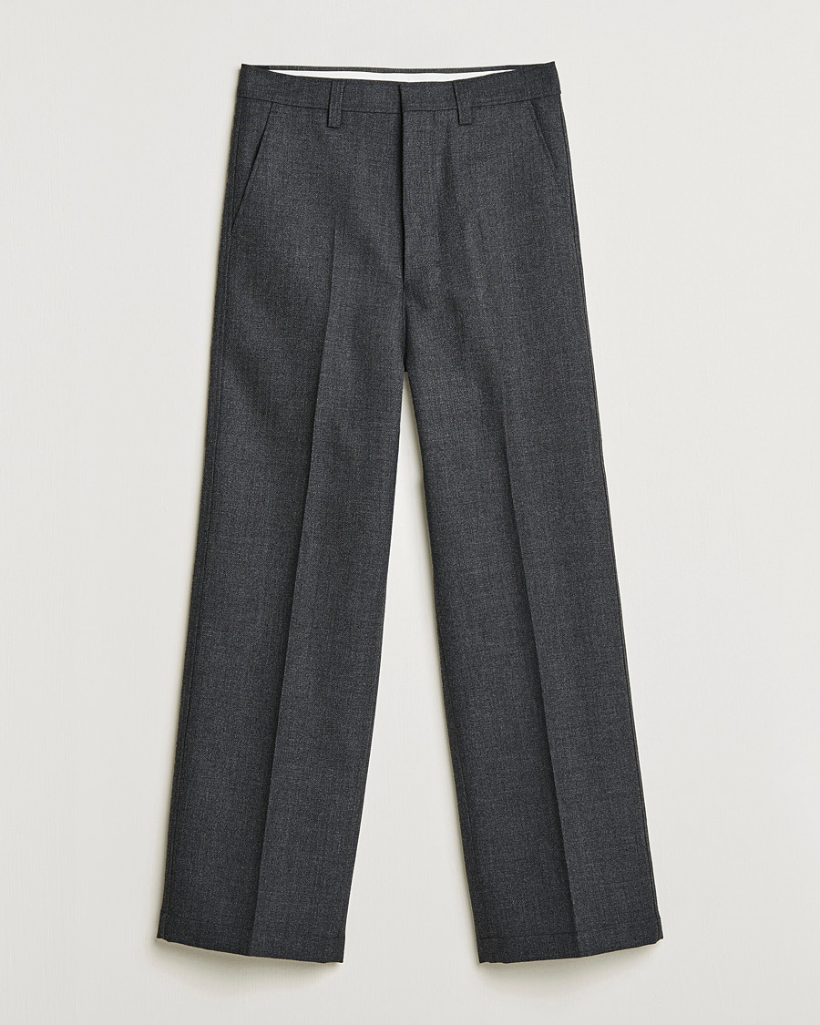 Herre | Bukser | AMI | Large Fit Wool Trousers Dark Grey
