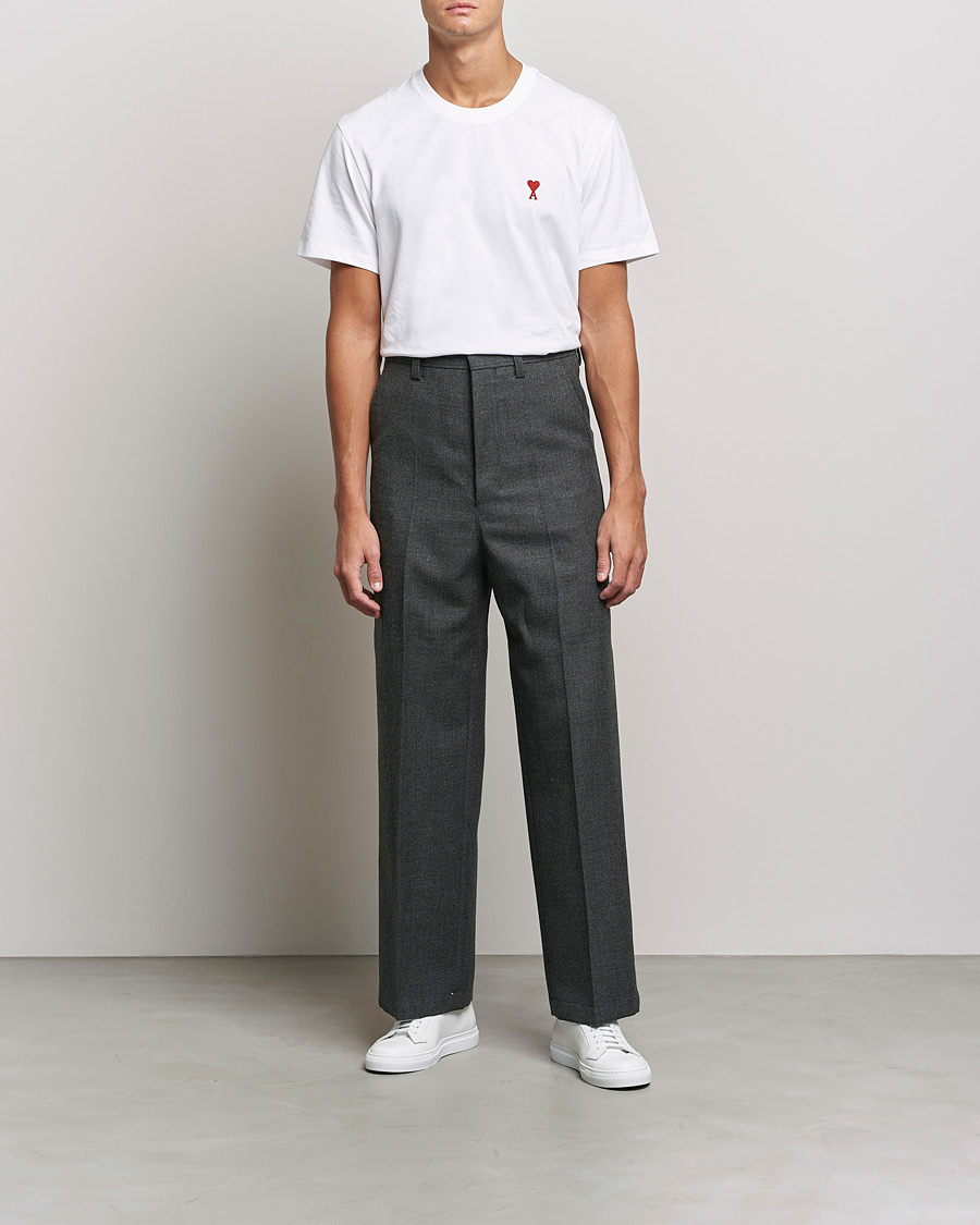 Herre | Bukser | AMI | Large Fit Wool Trousers Dark Grey