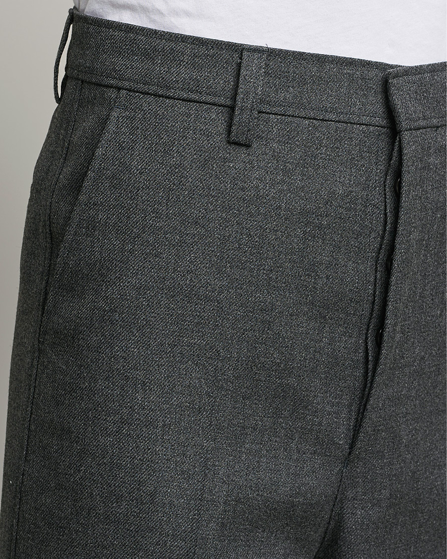 Herre | Bukser | AMI | Large Fit Wool Trousers Dark Grey