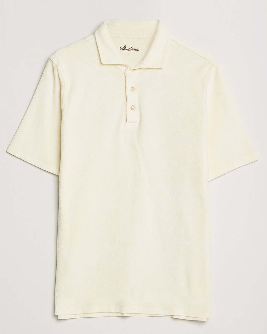 Herre | Polotrøjer | Stenströms | Towelling Cotton Poloshirt Cream
