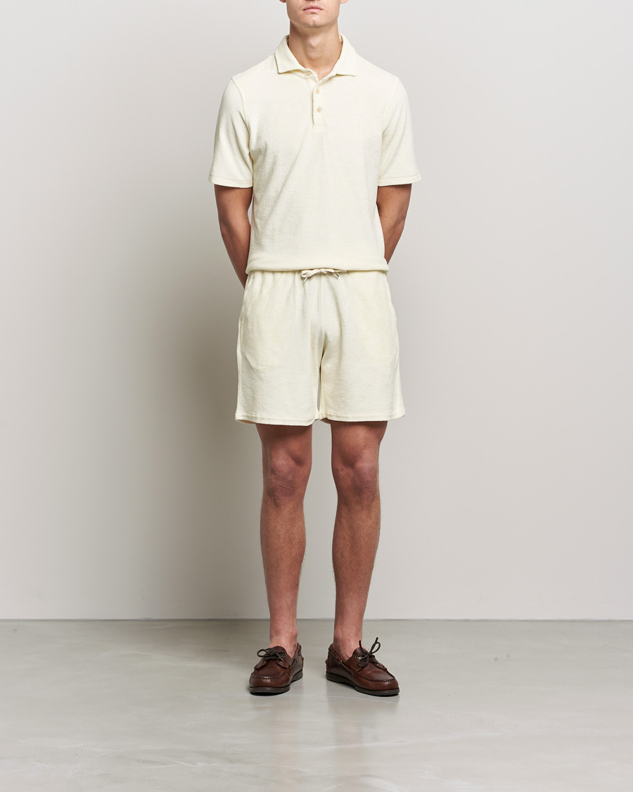 Herre | Polotrøjer | Stenströms | Towelling Cotton Poloshirt Cream