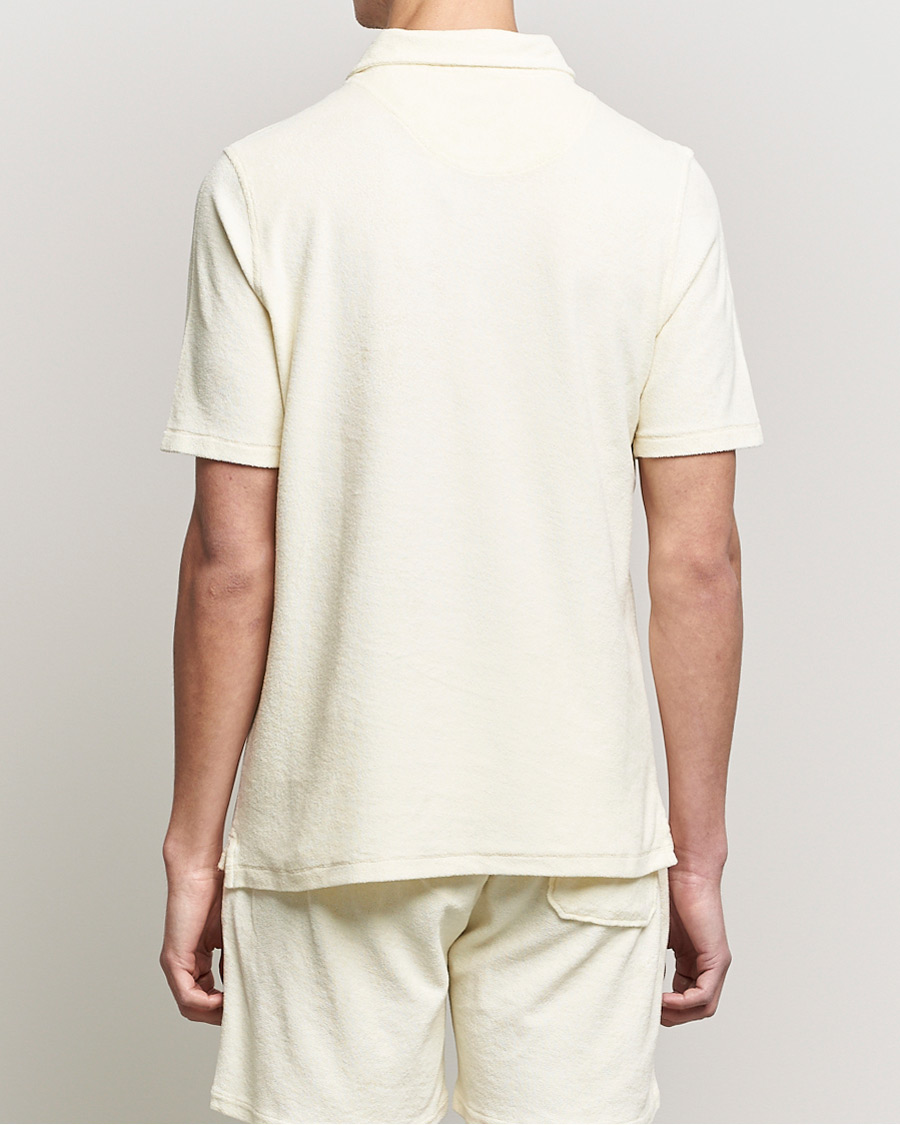 Herre | Polotrøjer | Stenströms | Towelling Cotton Poloshirt Cream