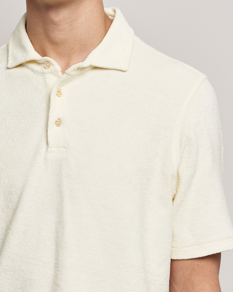 Herre | Polotrøjer | Stenströms | Towelling Cotton Poloshirt Cream