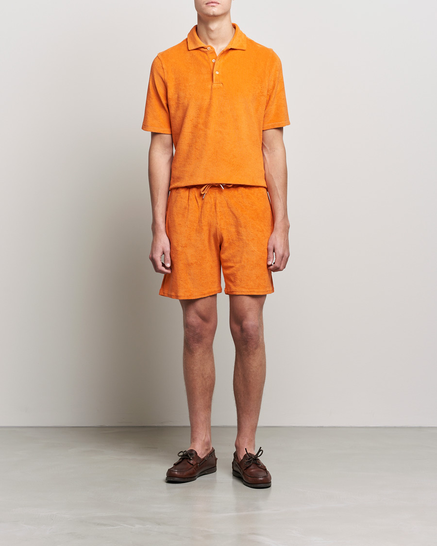 Herre | Polotrøjer | Stenströms | Towelling Cotton Poloshirt Orange