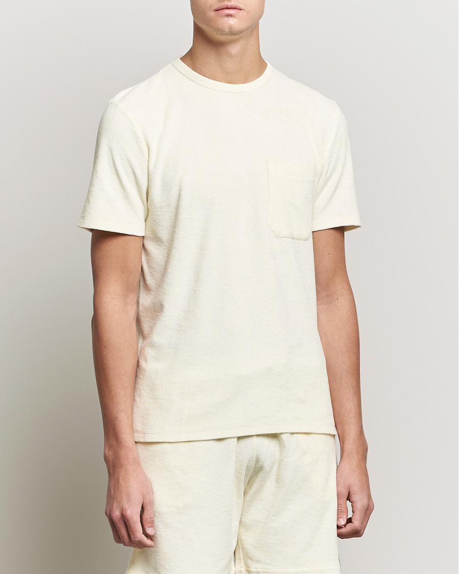 Herre | T-Shirts | Stenströms | Towelling Cotton T-Shirt Cream