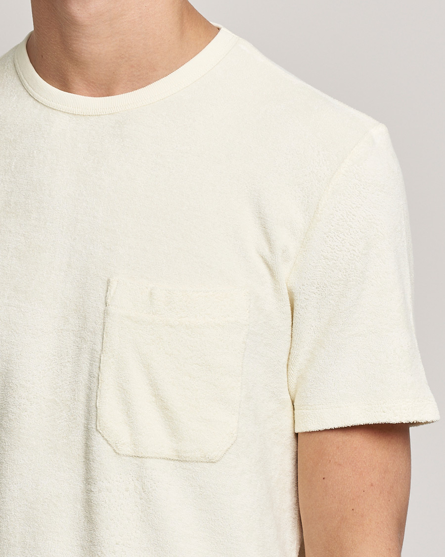 Herre | T-Shirts | Stenströms | Towelling Cotton T-Shirt Cream