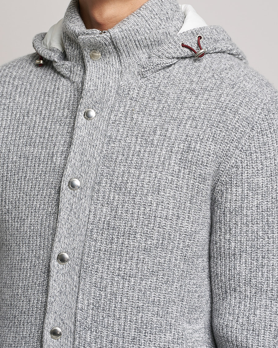 Herre | Jakker | Brunello Cucinelli | Hooded Cashmere Jacket Light Grey