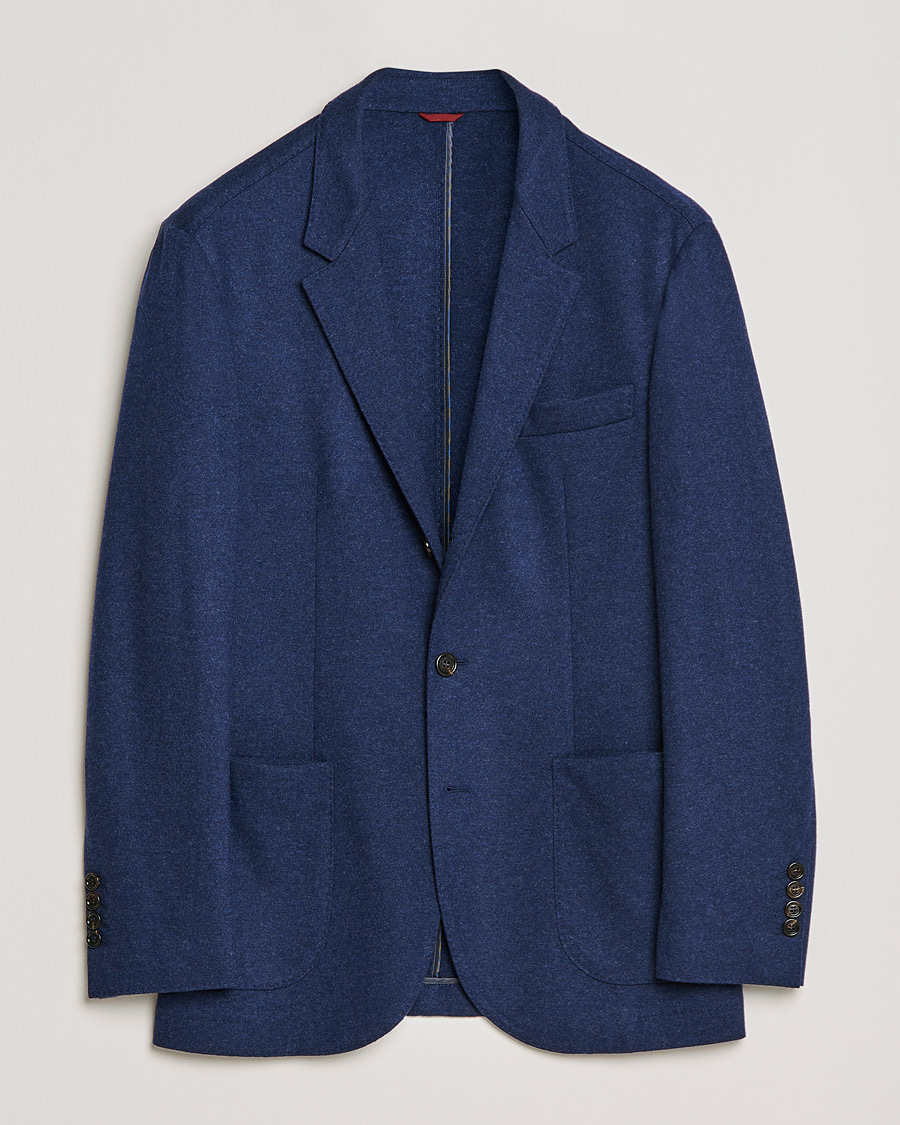 Herre | Blazere & jakker | Brunello Cucinelli | Cashmere Jersey Jacket Dark Blue