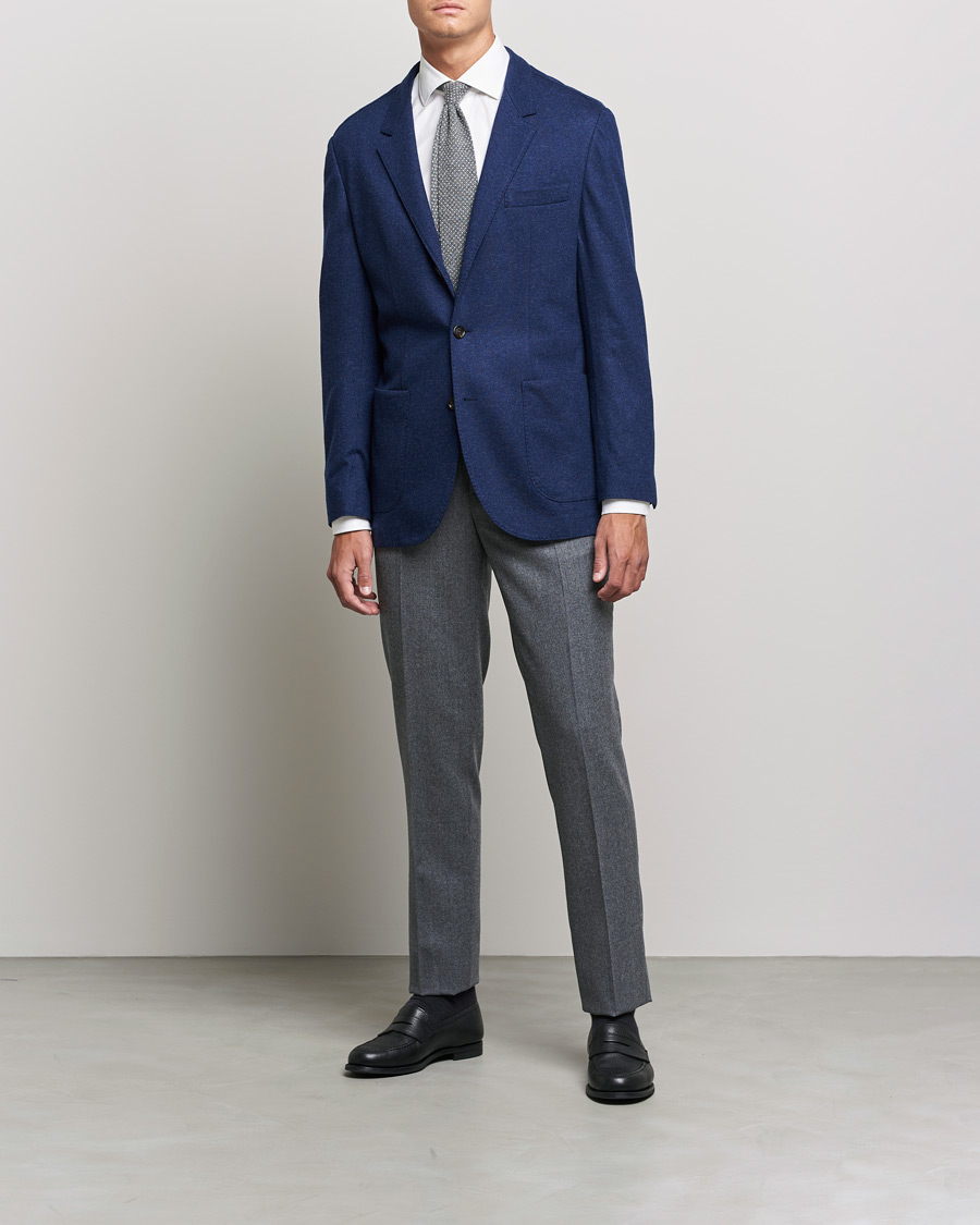 Herre | Blazere & jakker | Brunello Cucinelli | Cashmere Jersey Jacket Dark Blue