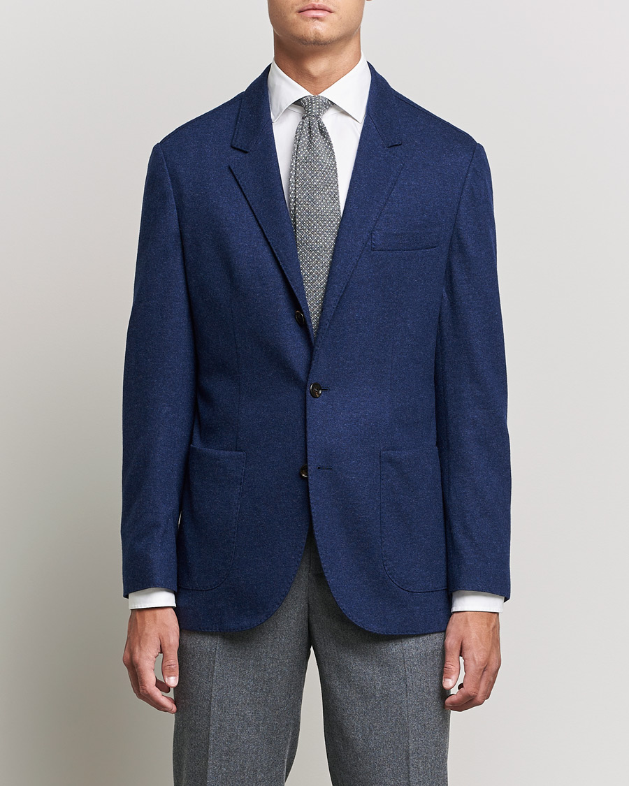 Herre | Blazere & jakker | Brunello Cucinelli | Cashmere Jersey Jacket Dark Blue