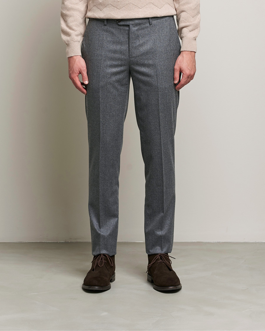 Herre |  | Brunello Cucinelli | Slim Fit Flannel Trousers Grey Melange