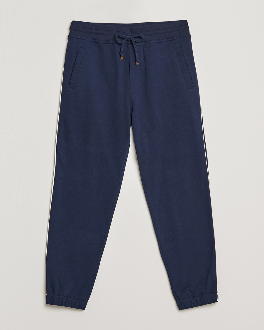 Herre | Bukser | Brunello Cucinelli | Soft Cotton Joggers Cobalt Blue
