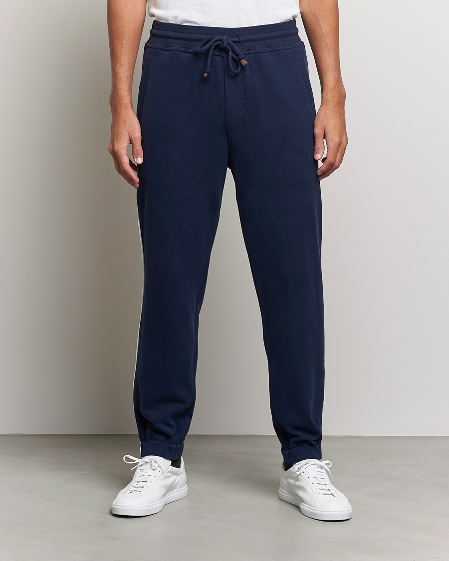 Herre | Bukser | Brunello Cucinelli | Soft Cotton Joggers Cobalt Blue