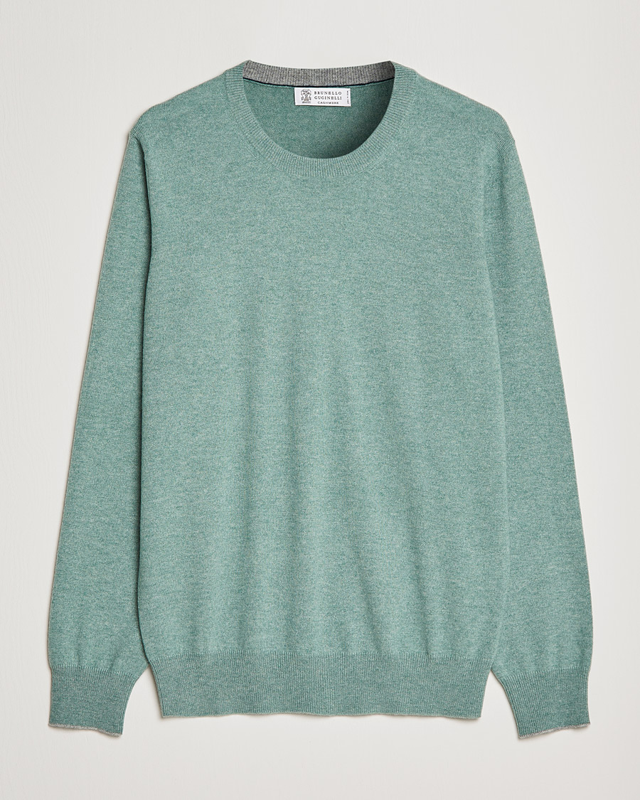 Herre | Trøjer | Brunello Cucinelli | 2 Ply Cashmere Pullover Emerald Green