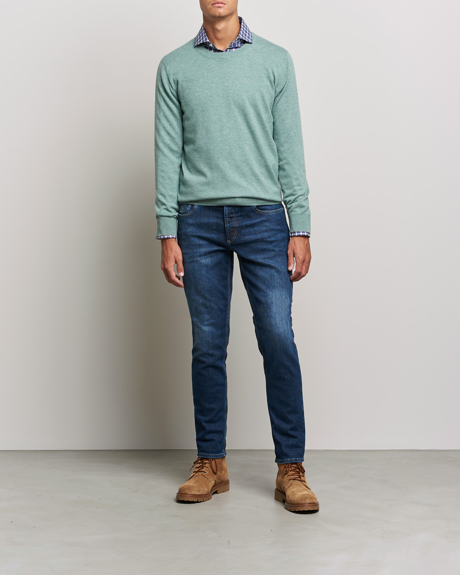 Herre | Trøjer | Brunello Cucinelli | 2 Ply Cashmere Pullover Emerald Green